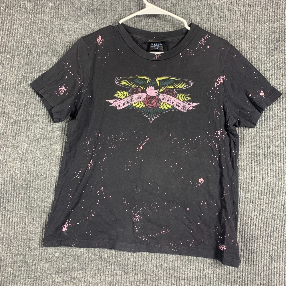 Chase Dale Earnhardt Jr T Shirt Womens M Black NASCAR Racing Beach‎ Splatter Tee